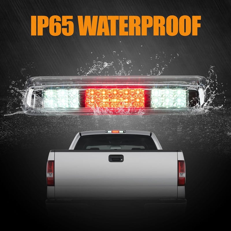 Cxdar Third 3rd Brake Light LED for 2004-2008 Ford F150, High Mount Rear Brake Lights Assembly for 04-08 F-150, Waterproof Center Cab Cargo Lamp Stop Light (Chrome) - Image 5